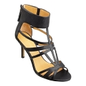 Nine West Gerry Womens Dressy High Heel Sandals Black Leather 6.5