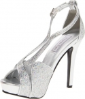 Touch Ups Women's Tiara Sandal,Silver Glitter,5 M US