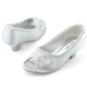 SHOEZY KIDS 2014 Flower Girls Rhinestones Cut Comfort Low Heels Pumps Shoes