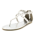 Rampage Padine Womens Size 5 Silver Open Toe Dress Sandals Shoes