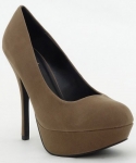 Qupid Onyx-01 Round Toe Velvet Platform Pump TAUPE (10)