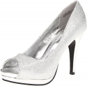 Rampage Women's Gracee Platform Pump, Silver, 6 M US