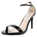 Qupid Grammy-01 D-Orsay Sandals, Black Patent, 6