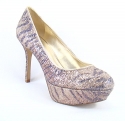 Nine West Mendoza Womens Platform Pump Gold Multi Glitter/Gold, 6 M