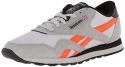 Reebok Men's Nylon Classic Shoe, Solid Grey/Snow Grey/Vivid Tangerine, 7 M US