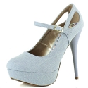 Qupid NEUTRAL-02 Women's Cut-Out High Heel Mary Jane Platform Stiletto Pumps,6 B(M) US,Light Blue Denim